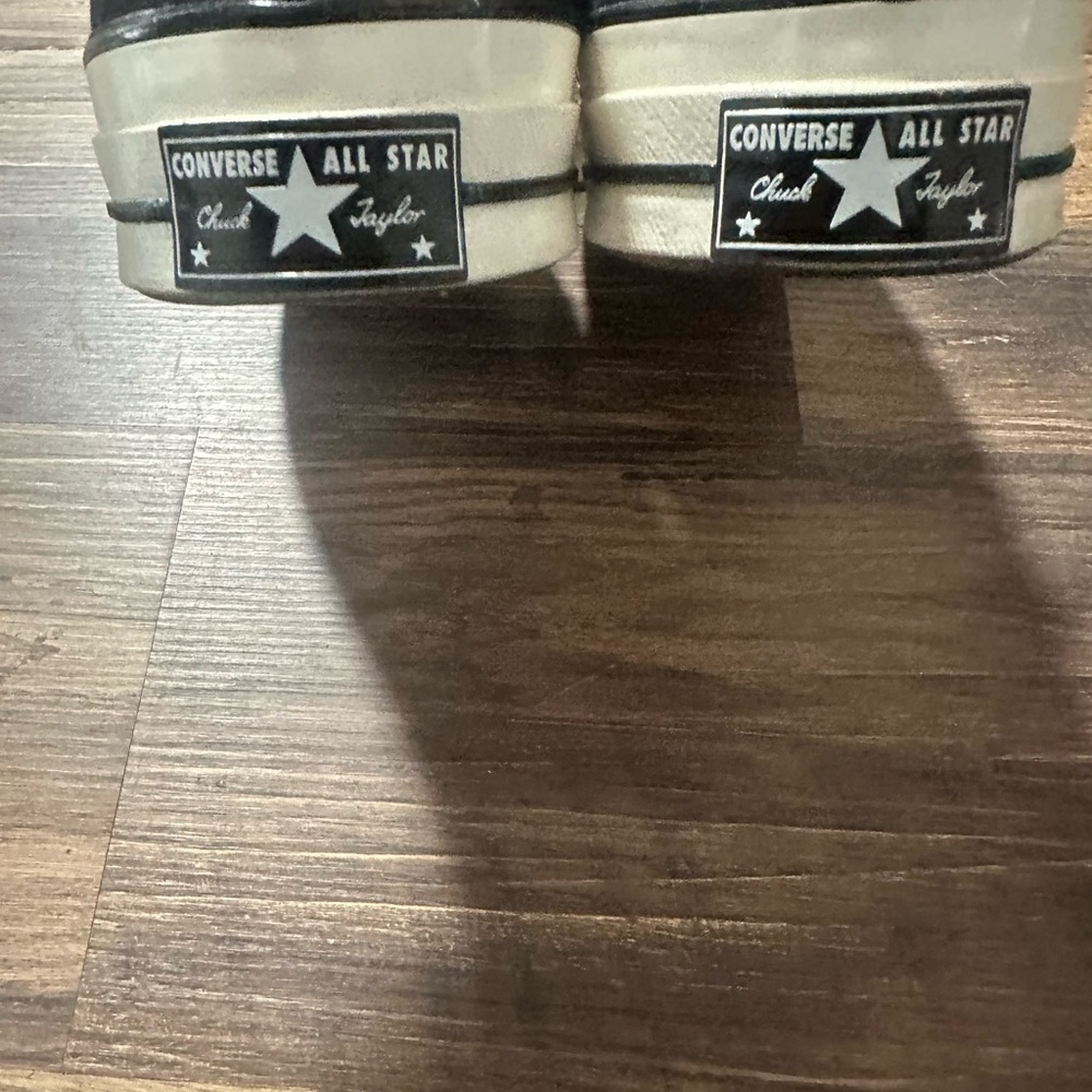 Converse All Star Low Top White Sneakers with Black Accents - Picture 3 of 7
